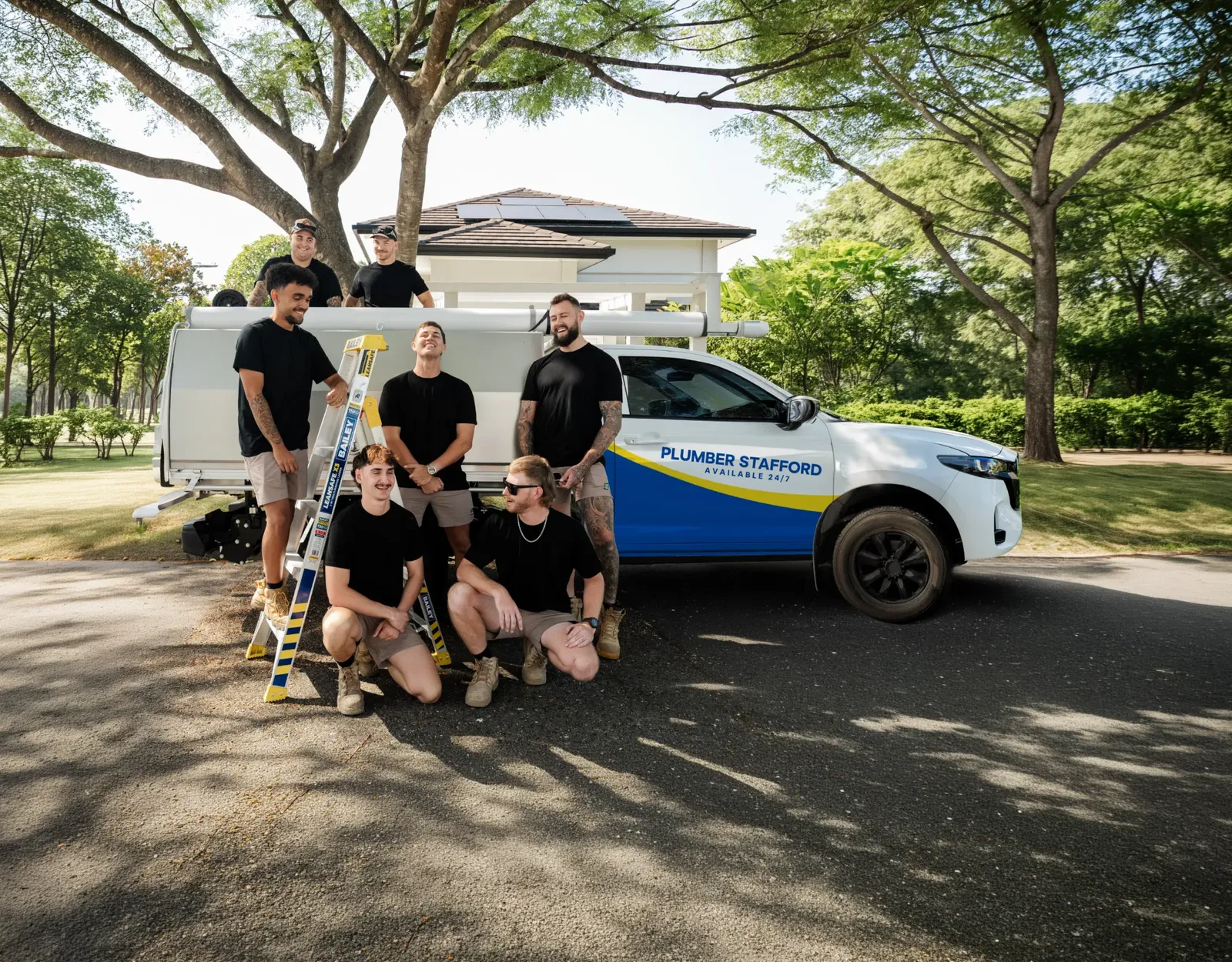 Plumber Stafford ute and team